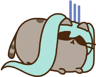 😵 emoji Hatsune Miku x Pusheen :: @line_stickers Telegram sticker 15 of 24