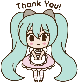 ☺️ emoji Hatsune Miku x Pusheen :: @line_stickers Telegram sticker 10 of 24