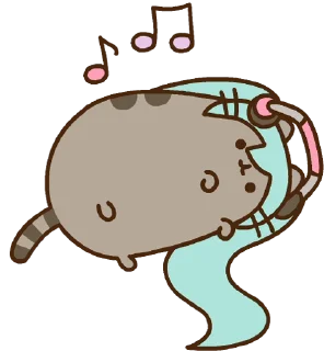 🎧 emoji Hatsune Miku x Pusheen :: @line_stickers Telegram sticker 23 of 24