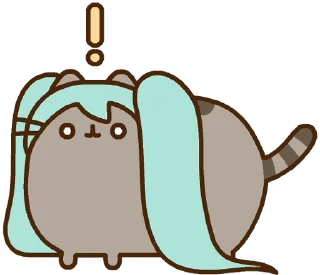 😮 emoji Hatsune Miku x Pusheen :: @line_stickers Telegram sticker 4 of 24