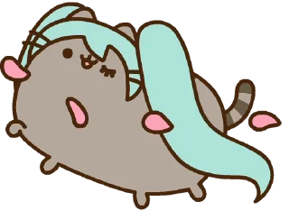 😉 emoji Hatsune Miku x Pusheen :: @line_stickers Telegram sticker 2 of 24