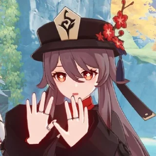 🖕 emoji Ху Тао⚰️💋 Telegram sticker 11 of 21