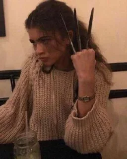🔪 emoji Zendaya is a goddess Telegram sticker 11 of 34