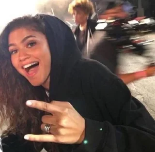 🤘 emoji Zendaya is a goddess Telegram sticker 14 of 34