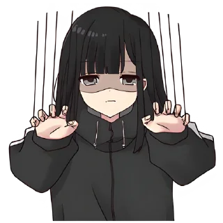 😐 emoji Юрудура-тян (большая) @nyasticks Telegram sticker 17 of 25