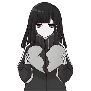 💔 emoji Юрудура-тян (большая) @nyasticks Telegram sticker 6 of 25