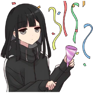 🥳 emoji Юрудура-тян (большая) @nyasticks Telegram sticker 8 of 25