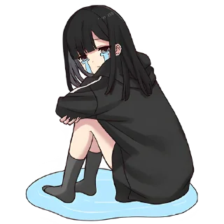 😭 emoji Юрудура-тян (большая) @nyasticks Telegram sticker 16 of 25