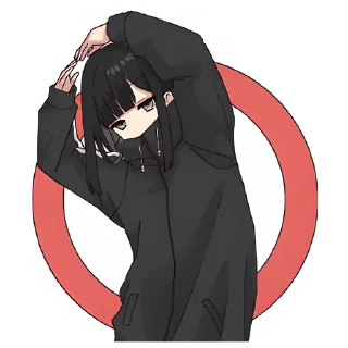 👌 emoji Юрудура-тян (большая) @nyasticks Telegram sticker 14 of 25