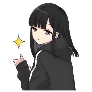 😏 emoji Юрудура-тян (большая) @nyasticks Telegram sticker 13 of 25