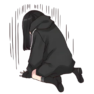 😔 emoji Юрудура-тян (большая) @nyasticks Telegram sticker 15 of 25
