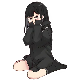 🙈 emoji Юрудура-тян (большая) @nyasticks Telegram sticker 21 of 25