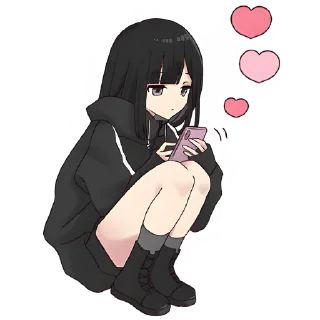 🥰 emoji Юрудура-тян (большая) @nyasticks Telegram sticker 10 of 25