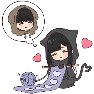 😌 emoji Юрудура-тян 10 @Nyasticks Telegram sticker 7 of 41