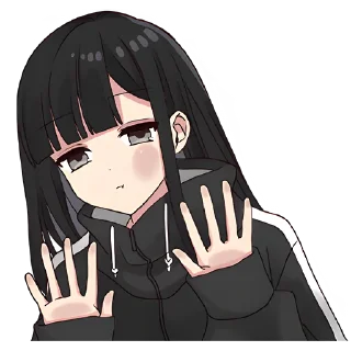 👐 emoji Юрудура-тян (большая) @nyasticks Telegram sticker 20 of 25