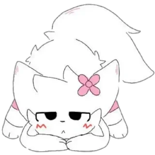 🍑 emoji Белый котек ура Telegram sticker 15 of 44