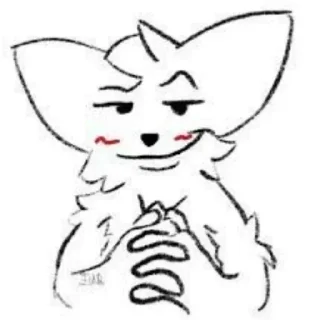😏 emoji Белый котек ура Telegram sticker 16 of 44