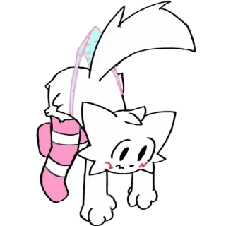 😖 emoji Белый котек ура Telegram sticker 14 of 44