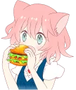 🍔 emoji A Cute Little Cat Girl Telegram sticker 7 of 40