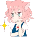 🤔 emoji A Cute Little Cat Girl Telegram sticker 12 of 40