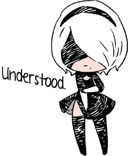 Sticker from NieR:Automata 2B ENG :: @line_stickers