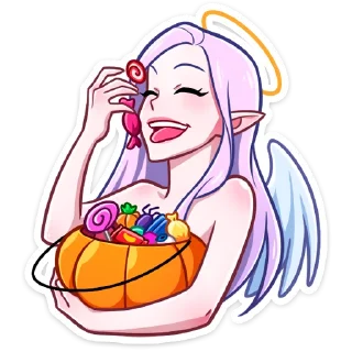😋 emoji Ангелица Вайолет @nyasticks Telegram sticker 20 of 49