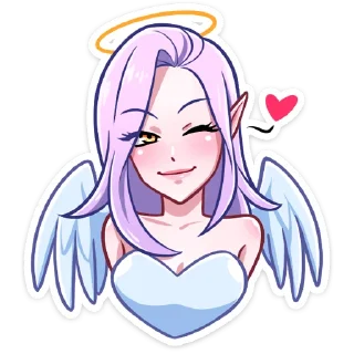 😉 emoji Ангелица Вайолет @nyasticks Telegram sticker 2 of 49
