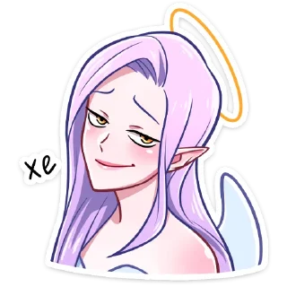 😏 emoji Ангелица Вайолет @nyasticks Telegram sticker 9 of 49
