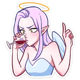 🍷 emoji Ангелица Вайолет @nyasticks Telegram sticker 19 of 49