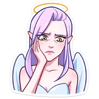 🤔 emoji Ангелица Вайолет @nyasticks Telegram sticker 15 of 49
