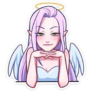 😌 emoji Ангелица Вайолет @nyasticks Telegram sticker 22 of 49