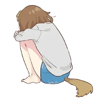 😞 emoji Cute Girl [@b1ackchannel] Telegram sticker 14 of 120