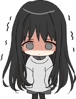 😐 emoji Girl with black hair long TL-EDIT :: @line_stickers Telegram sticker 16 of 32