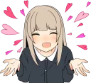 😘 emoji Sasakichi's Moody girl 2 :: @line_stickers Telegram sticker 14 of 40