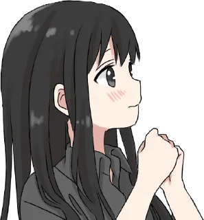 💪 emoji Girl with black hair long TL-EDIT :: @line_stickers Telegram sticker 10 of 32