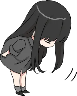 🙇‍♀️ emoji Girl with black hair long TL-EDIT :: @line_stickers Telegram sticker 8 of 32