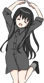 😄 emoji Girl with black hair long TL-EDIT :: @line_stickers Telegram sticker 6 of 32