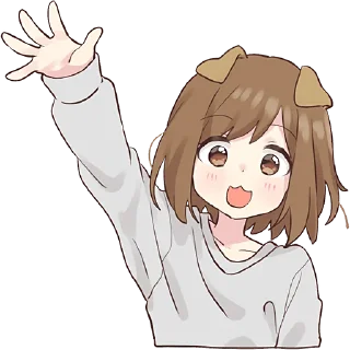👋 emoji Собачка-тян @Nyasticks Telegram sticker 4 of 41