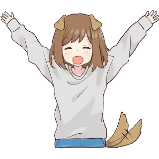 🥳 emoji Собачка-тян @Nyasticks Telegram sticker 15 of 41