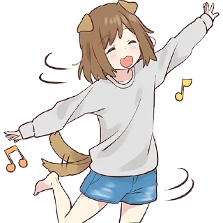 💃 emoji Собачка-тян @Nyasticks Telegram sticker 23 of 41