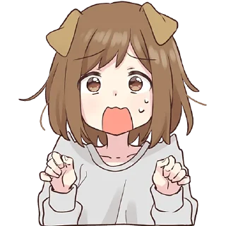 😱 emoji Собачка-тян @Nyasticks Telegram sticker 18 of 41