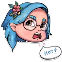Sticker from калина- девочка с цветными волосами 🌸