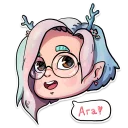 Sticker from калина- девочка с цветными волосами 🌸