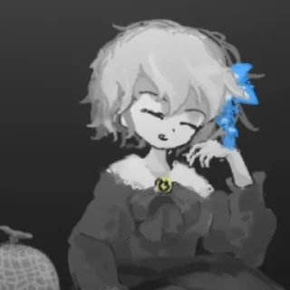 🩸 emoji Девочка с синем цветком | @smetonyastickers Telegram sticker 13 of 61