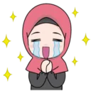 😭 emoji Cute Hijab👰 ~by @pixels_NFT Telegram sticker 17 of 39