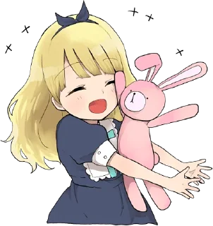 🤣 emoji A little girl Sticker (Alice) ENG :: @line_stickers Telegram sticker 11 of 40