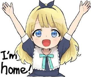 ✋ emoji A little girl Sticker (Alice) ENG :: @line_stickers Telegram sticker 13 of 40