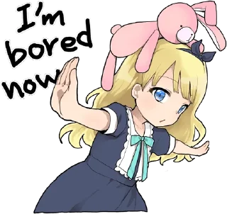 🥱 emoji A little girl Sticker (Alice) ENG :: @line_stickers Telegram sticker 15 of 40