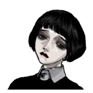 Sticker from грустная девочка @anime_stickerr