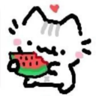 🍉 emoji Cute cats =^•^= Telegram sticker 23 of 62